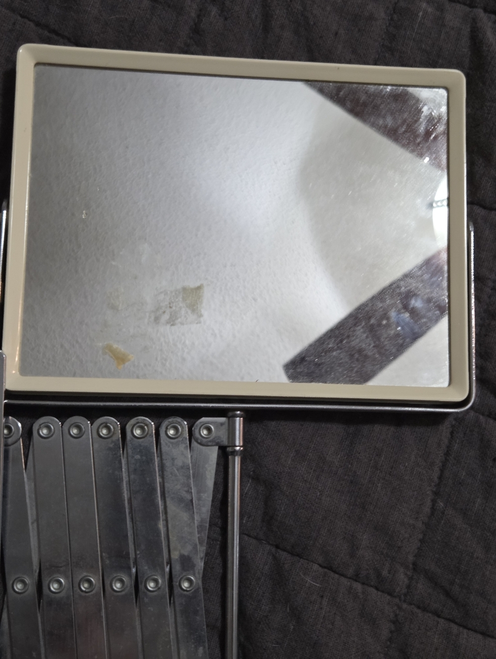 Vintage MCM Scissor Accordion Wall Mounted 2 Sided Magnifying Mirror - Picture 5 of 13